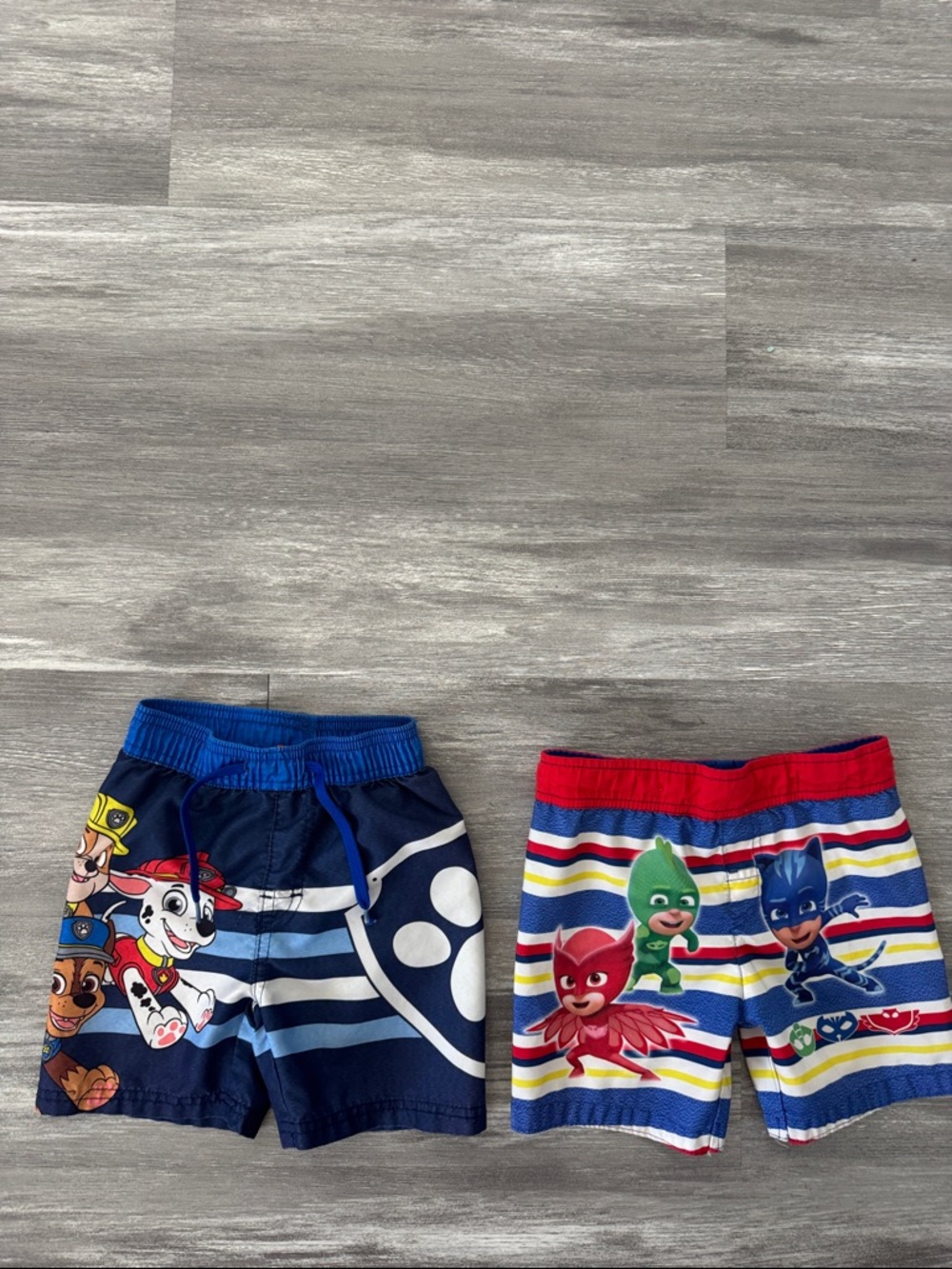 Nickelodeon Boys Blue Red Navy Paw Patrol & PJ Masks Swim Trunks Set